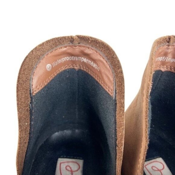 Blondo Waterproof Nubuck Heeled Ankle Booties Victoria in Cognac - Picture 4 of 10